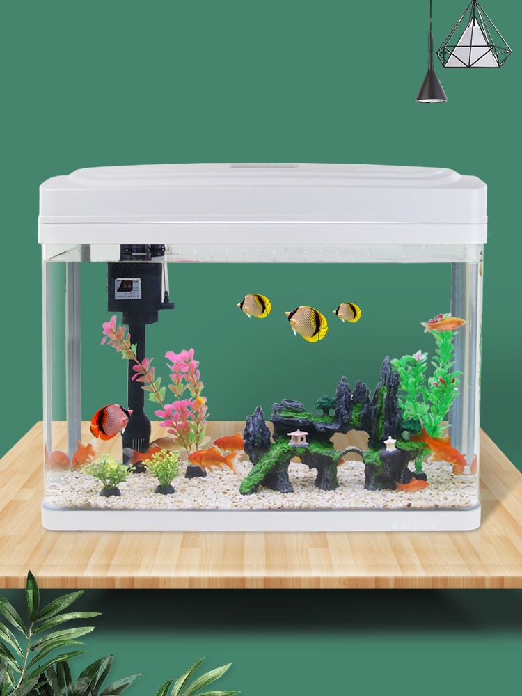 鱼缸水族箱客厅生态创意小型迷你桌面鱼缸家用懒人玻璃热带金鱼缸