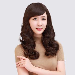 秀亿假发真发100%真人发丝时尚女梨花卷大波浪中长卷发妈妈假发套