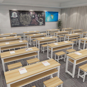 学校学生 span class=h>课桌椅/span>双层课桌辅导班培训桌书法绘画