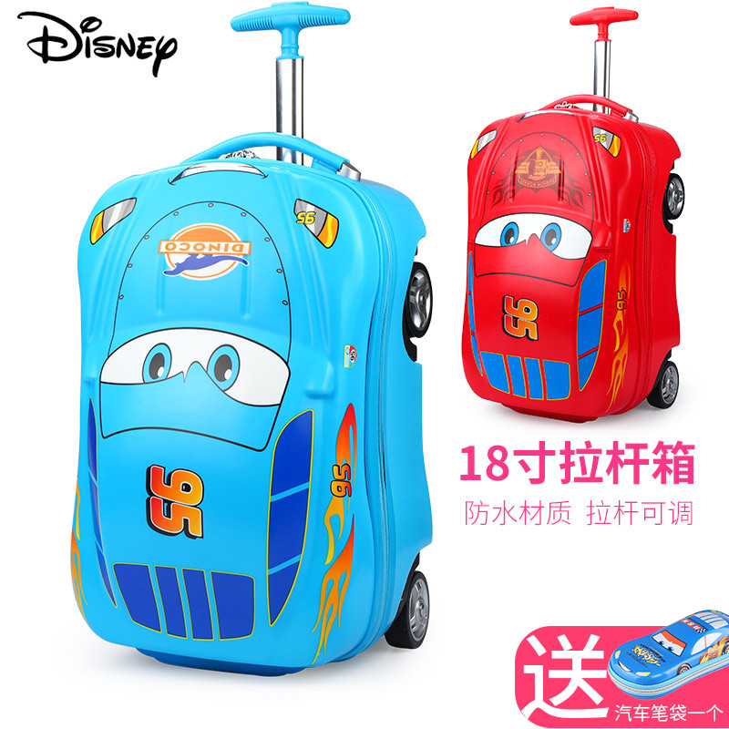 迪士尼宝宝拉杆箱儿童行李箱可坐可骑男孩汽车麦昆小孩卡通旅行箱