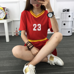篮球服女学生韩版宽松球衣短袖套装女生运动篮球衣潮流队服定制
