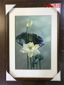 纯手工新款精品苏州刺绣画苏绣成品挂画玄关装饰画4060 荷花