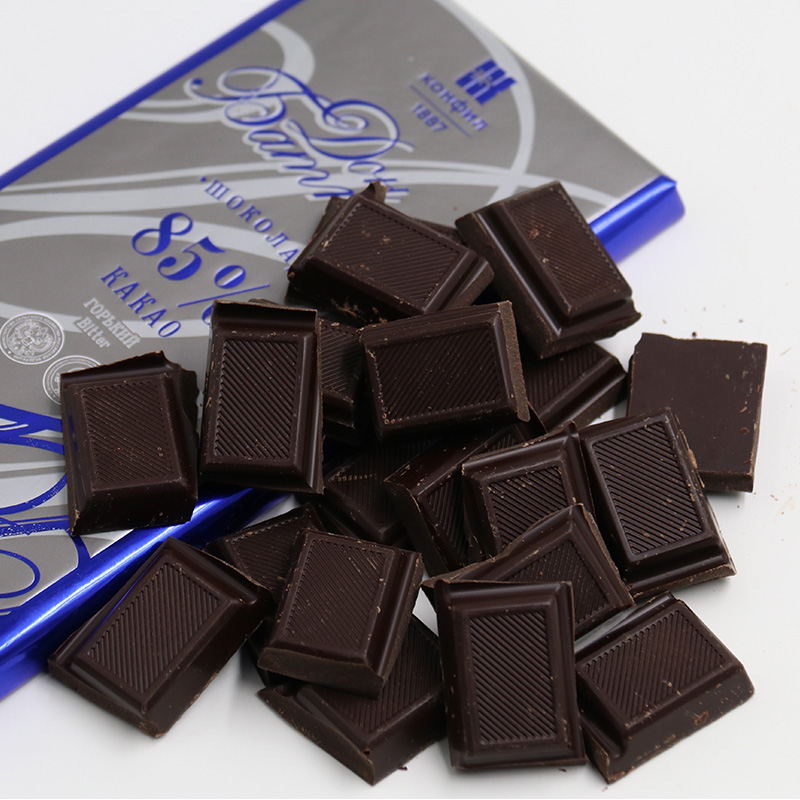 进口俄罗斯黑巧克力85%纯巧克力偏苦微甜阿克西尼亚品牌正品零食