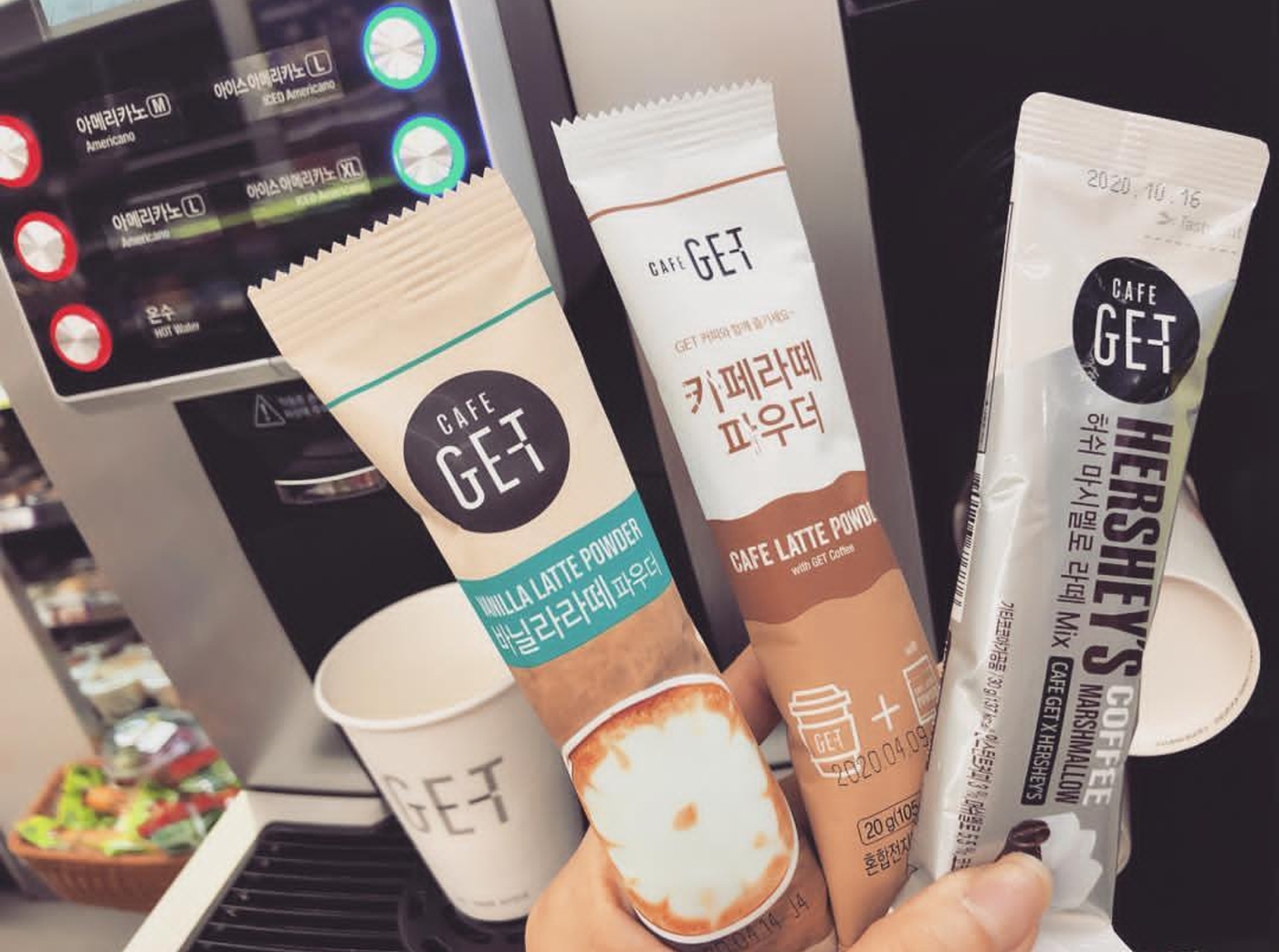 韩国进口CU便利店GETcafe无糖美式搭档香草拿铁 拿铁咖啡伴侣单枚