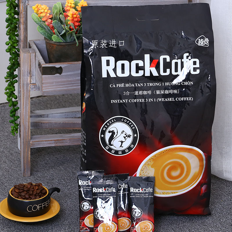 包邮 正品进口越南三合一速溶咖啡 rock cafe 猫屎咖啡100袋1700g