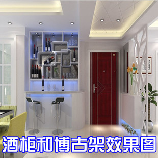 酒柜博古架效果图片室内客厅餐厅家装装修设计效果图欧式现代风格