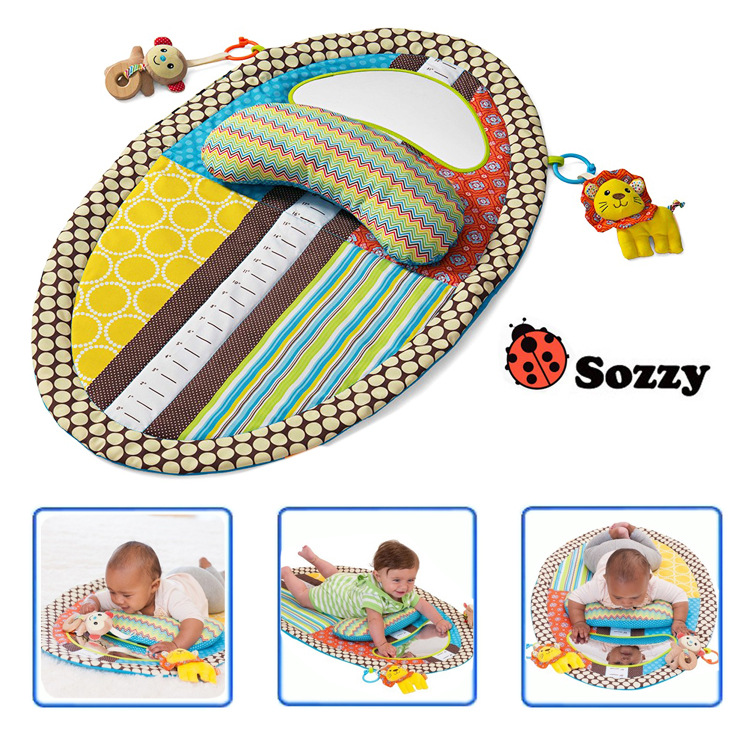 宝宝游戏毯多功能爬爬毯练习抬头0-12个月新生儿牙胶趴趴枕带音乐