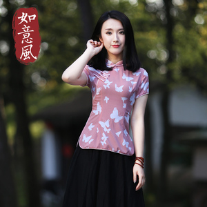如意风改良旗袍上衣新款夏装中式民族风唐装女士茶服外套7238唐装