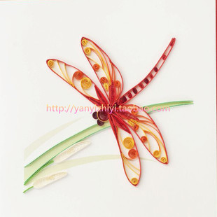 衍纸材料包儿童手工折纸卷纸画蜻蜓制作材料包(衍纸画成品定制)