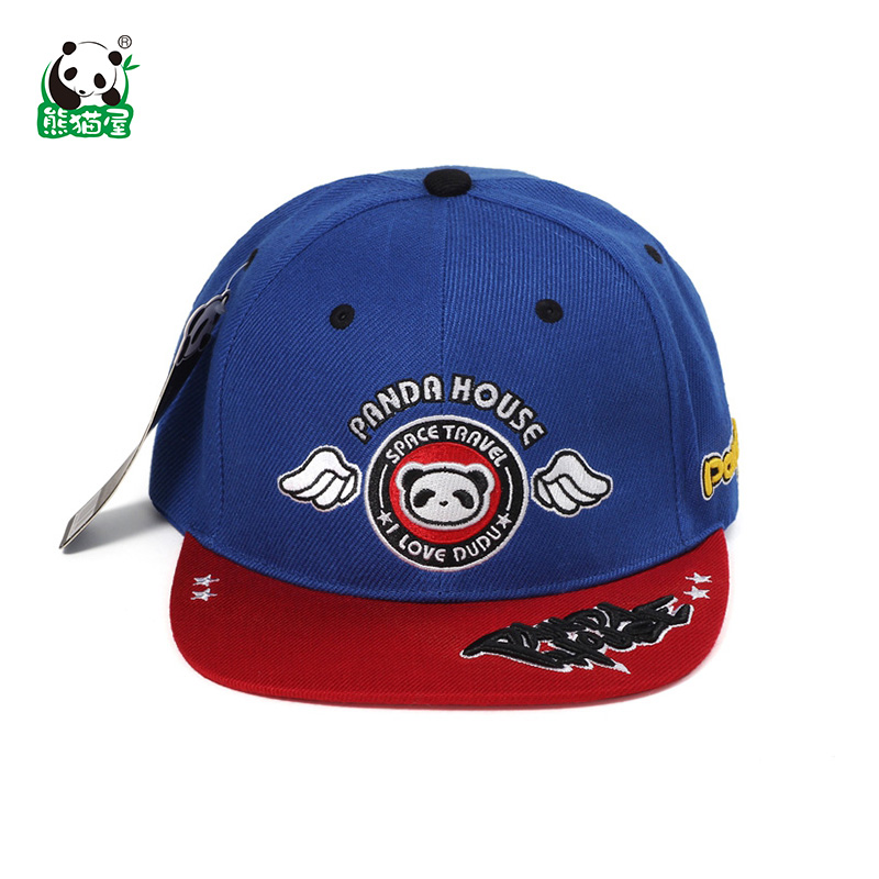 熊猫屋panda house拼色嘻哈帽 棒球帽平沿帽 潮帽子成人款蓝