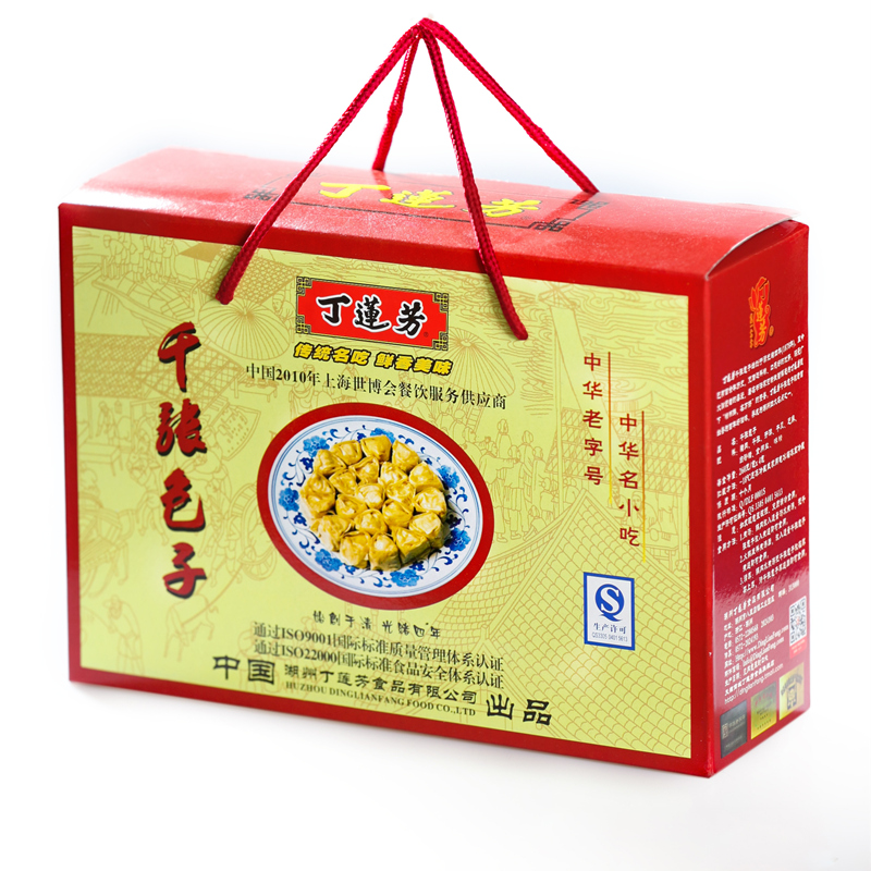 湖州特产丁莲芳千张包子礼盒包装260g*4袋装百年经典美食秘制馅料
