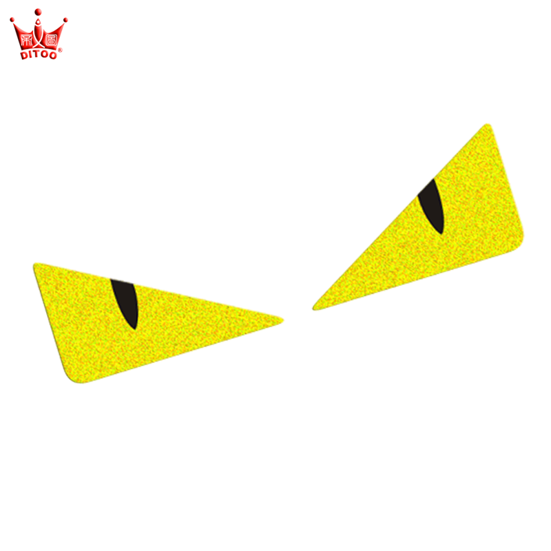 个性潮贴 划痕遮挡 小恶魔 眼睛反光贴花 安全警示反光贴纸