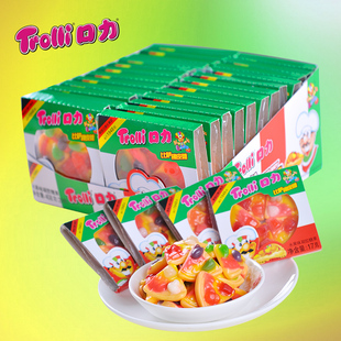 trolli口力比萨橡皮糖pizza软糖儿童qq糖零食糖果披萨盒装408g