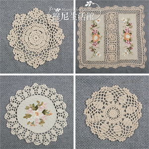 穆尼 手工钩花蕾丝杯垫 欧式镂空编 span class=h>织 /span>隔热盘垫