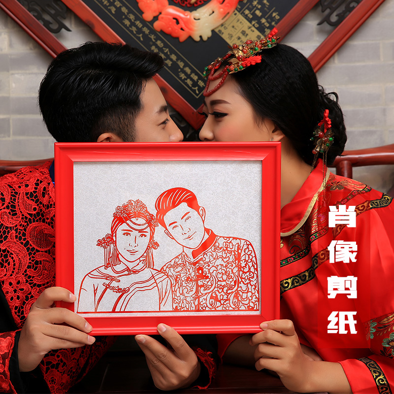 结婚纪念日礼物创意装饰品客厅摆件送礼剪纸艺术品实用新婚礼物品