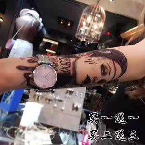 纹身贴防水男持久小腿刺青图片