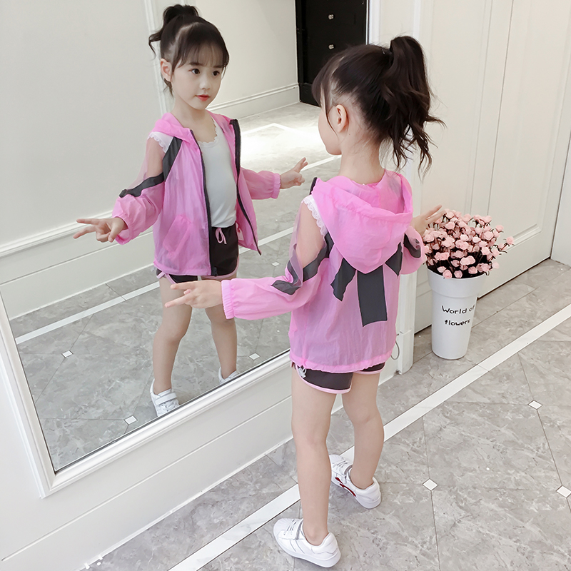 女童防晒衣套装夏装2019新款韩版中大童儿童夏季洋气时髦两件套潮