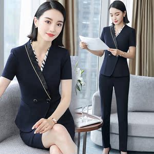 酒店前台收银员职业套装女餐厅经理领班服务员工作服2018新款夏季
