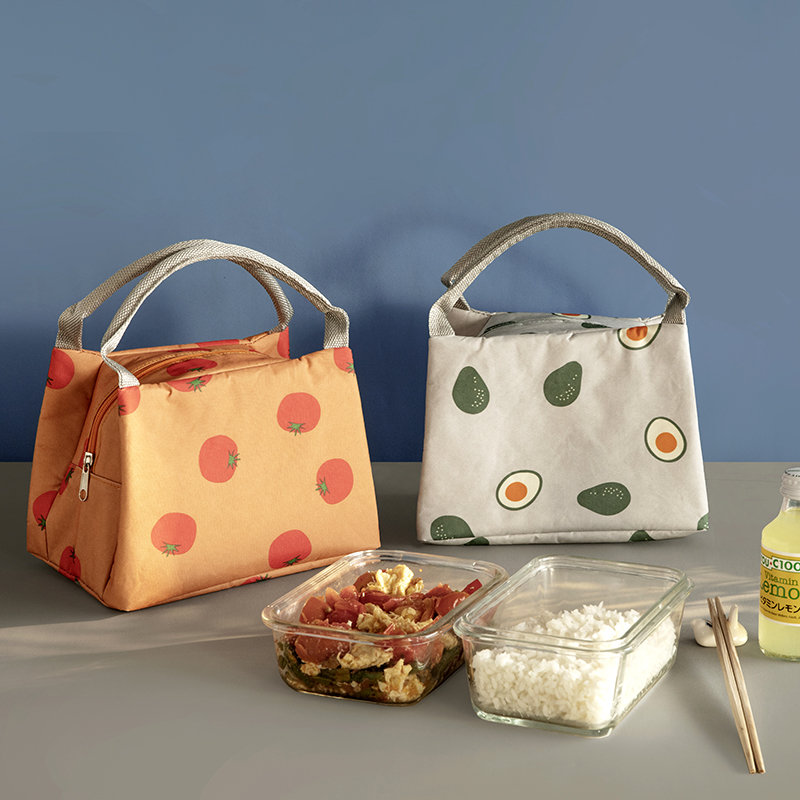 加厚饭盒袋手提便当包铝箔可爱女手拎带饭的袋子保温包学生午餐包