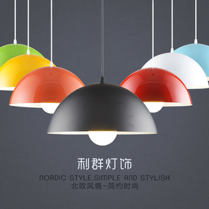 简约现代彩色灯罩创意个性办公室餐厅单头吊灯圆形理发店饭店灯具办公室吊灯