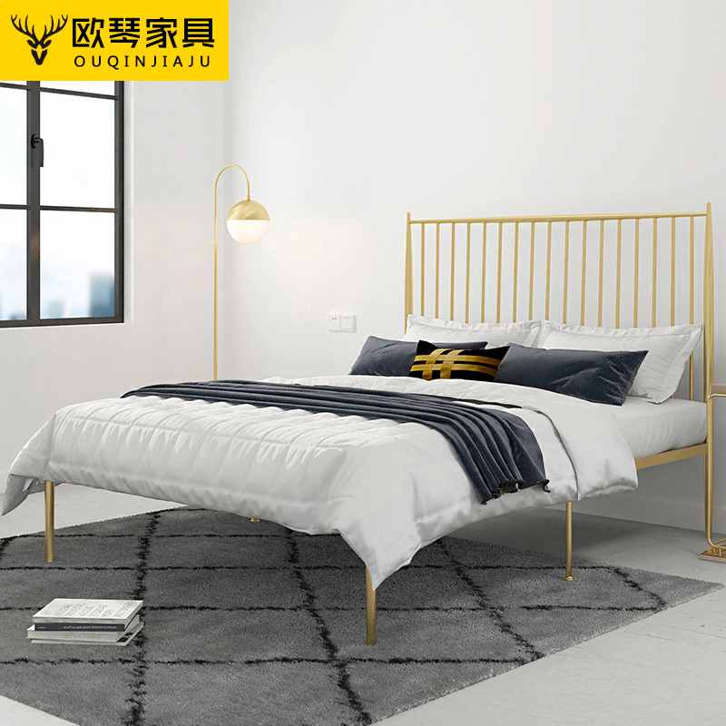 欧琴 欧式环保铁艺床1.5米1.8米双人床1.2米单人床铁床金属钢管床
