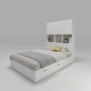 榻榻米带柜子的床多功能板式高箱储物床抽屉收纳床 床头箱体定制