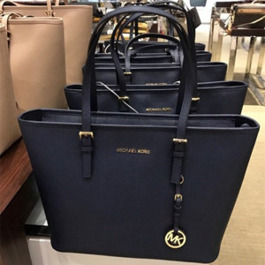 美国正品MK女包JetSet托特包十字纹新款真皮购物包单肩斜跨手提包真皮女包