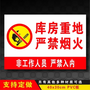 库房重地严禁烟火标识牌温馨提示牌标志牌警示标牌车间安全标语