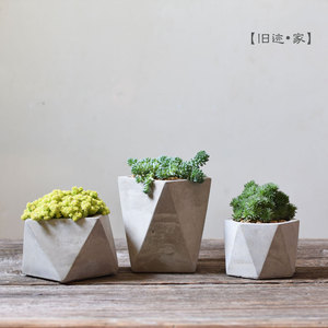 旧迹/几何体花盆北欧ins span class=h>水泥 /span>花盆手工 span