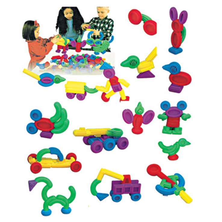 幼儿园室内小型玩具 益智拼插积木 软体积木 玉河多功能积木358件