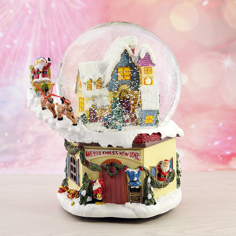 发光旋转水晶球雪花音乐盒八音盒精品生日情人节创意送男圣诞礼物