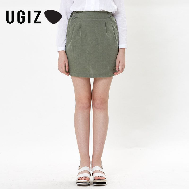 UGIZ2017年夏季纯色休闲口袋休闲半身短裙UBKA800A