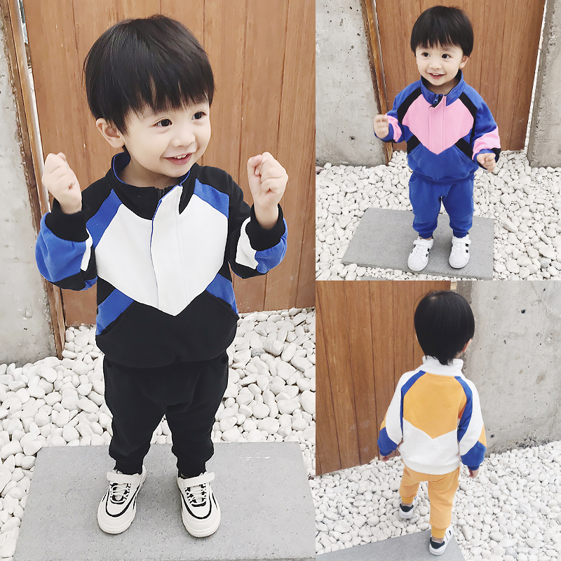 宝宝运动套装2019春装新款韩版男童休闲两件套婴幼儿洋气外出服潮
