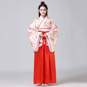 6古装女唐装汉服正规双绕曲裾表演服写真仙女襦裙成人礼演出服.