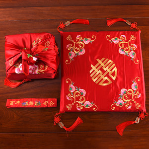 结婚庆用品女方嫁妆陪嫁包袱皮红腰带 span class=h>婚礼 /span>敬茶
