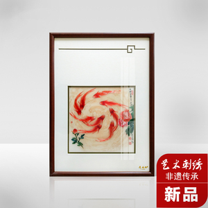 苏绣玄关装饰画竖版图片
