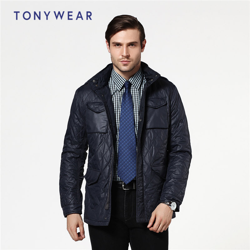 TONY WEAR 汤尼威尔秋季商务修身立领相拼外套男士休闲夹克包邮