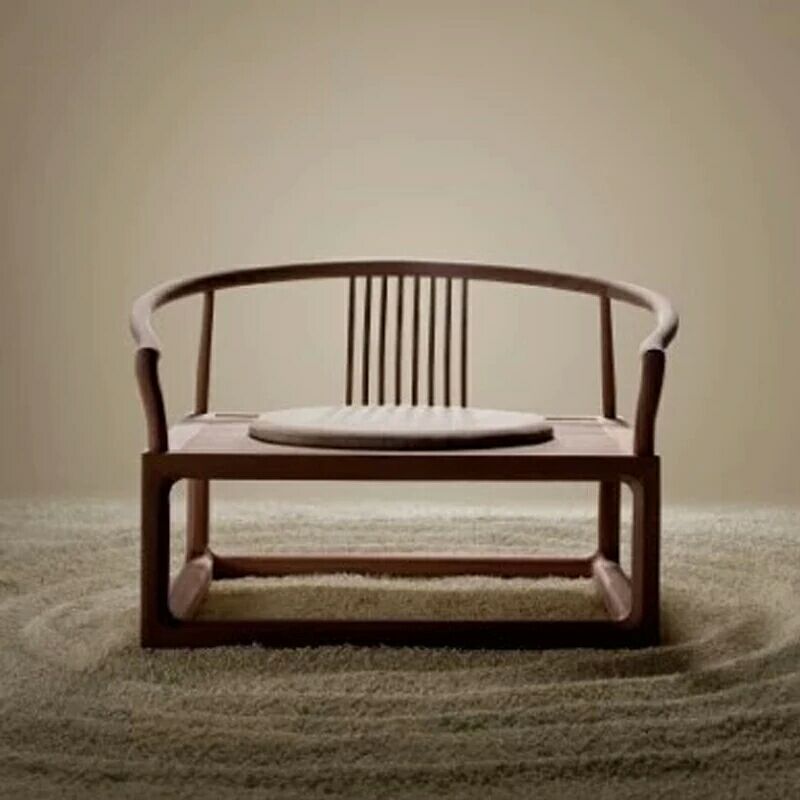 知木老榆木圈椅中式打坐椅明清仿古实木休闲椅现代简约禅意梳背椅