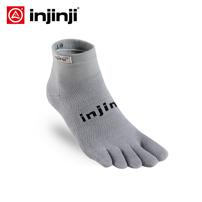 Injinji五指袜 中筒常规厚度跑步袜 吸汗coolmax运动袜纯色旅行袜