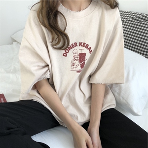 韩国ins原宿BF风宽松百搭短袖t恤女韩版潮ulzzang学生半袖上衣服女装T恤