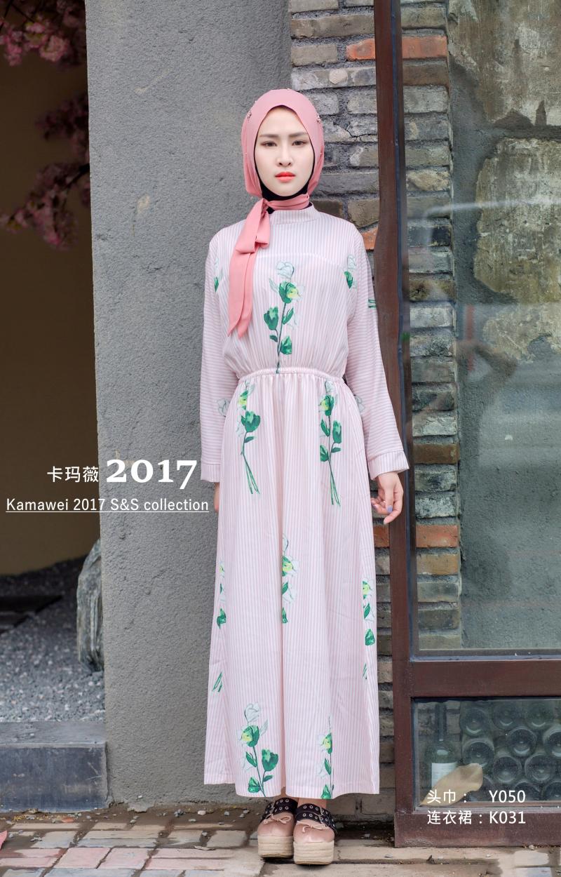 穆斯林长裙连衣裙夏季新款品牌双层雪纺回族 女士服装服饰卡玛薇