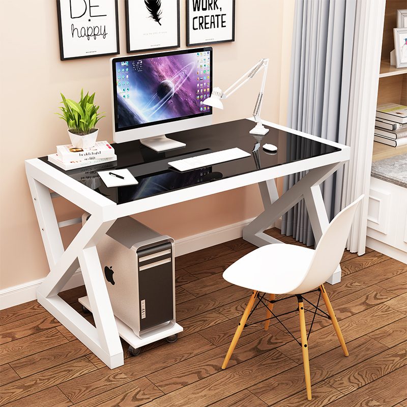 电脑台式桌家用经济型钢化玻璃电脑桌简约现代办公桌学习桌写字台