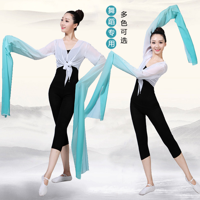 水袖上衣女舞服装雪纺古典中国风演出服惊鸿舞藏族成人甩袖舞蹈服
