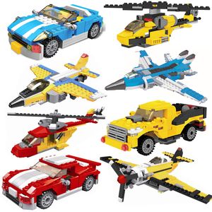 兼容乐高拼装积木创意军事飞机跑车工程汽车男孩子6智力8玩具10岁