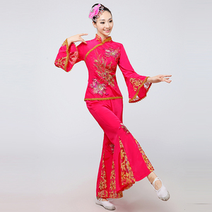 东北秧歌服装演出服2017新款民族风舞蹈服装广场扇子舞套装女成人