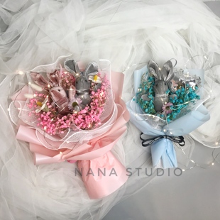 NANA ins网红抖音许愿兔 毕业公仔满天星干花