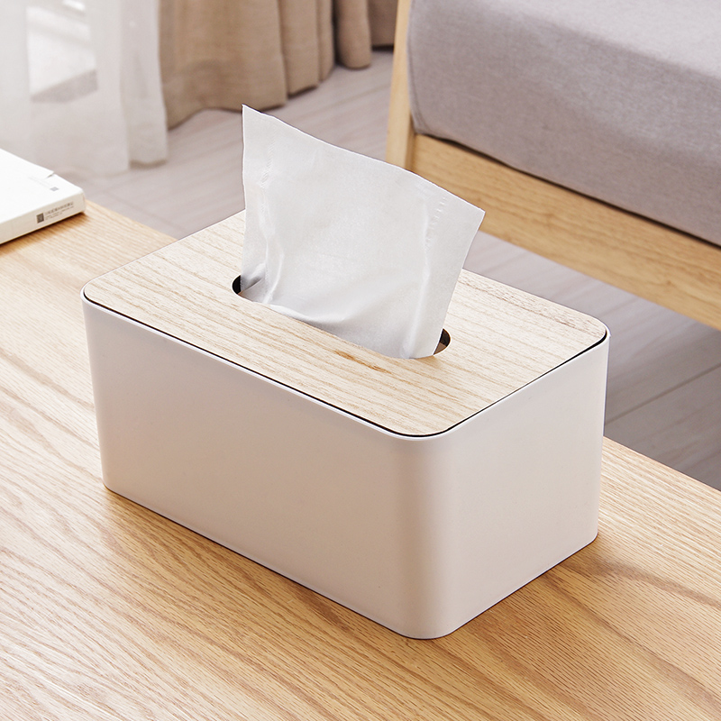 简约客厅抽纸盒  家用厕纸盒客厅桌面纸巾收纳盒木盖车用纸巾盒