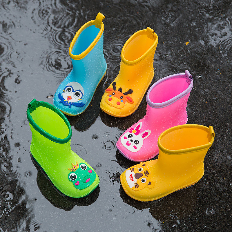 儿童雨鞋男童1-3岁宝宝加绒保暖雨靴套装小孩防滑中大童水鞋女童2