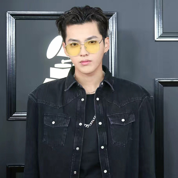 吴亦凡同款海洋片复古太阳镜