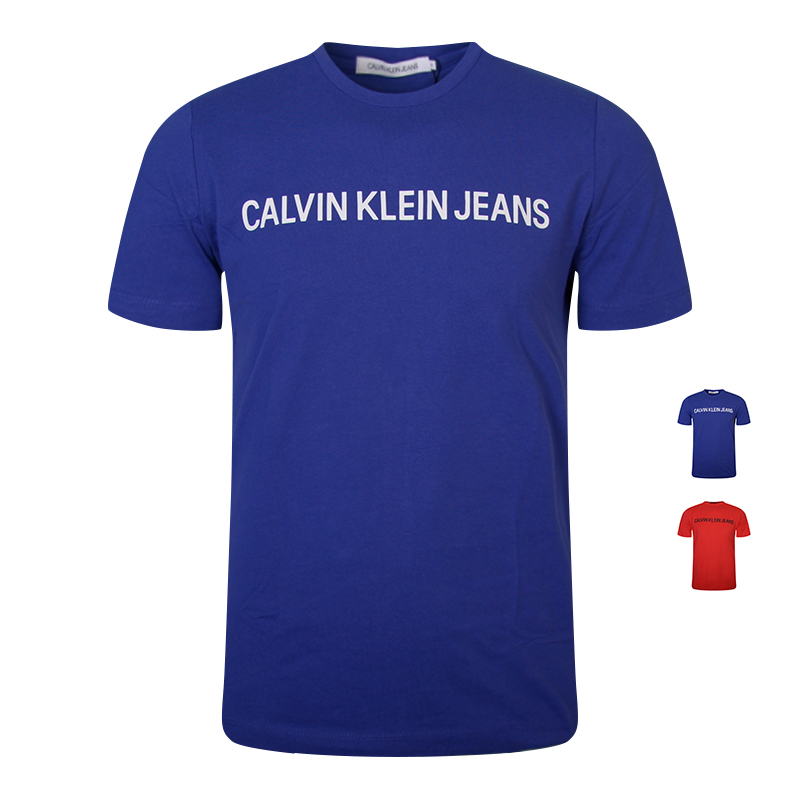 Calvin Klein/CK jeans男圆领短袖T恤纯棉休闲半袖19新款香港直邮